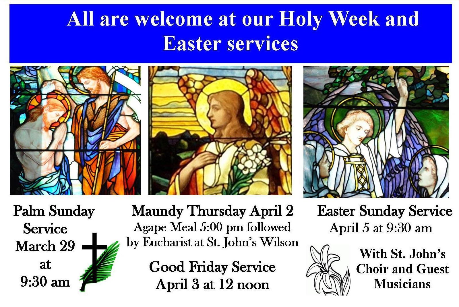 2026 Holy Week and Easter Services - St. John's Episcopal Church